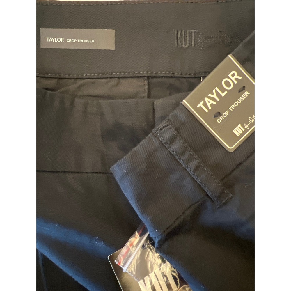 KUT from the Kloth Taylor Crop Trouser Black Pants Womens Size 10‎